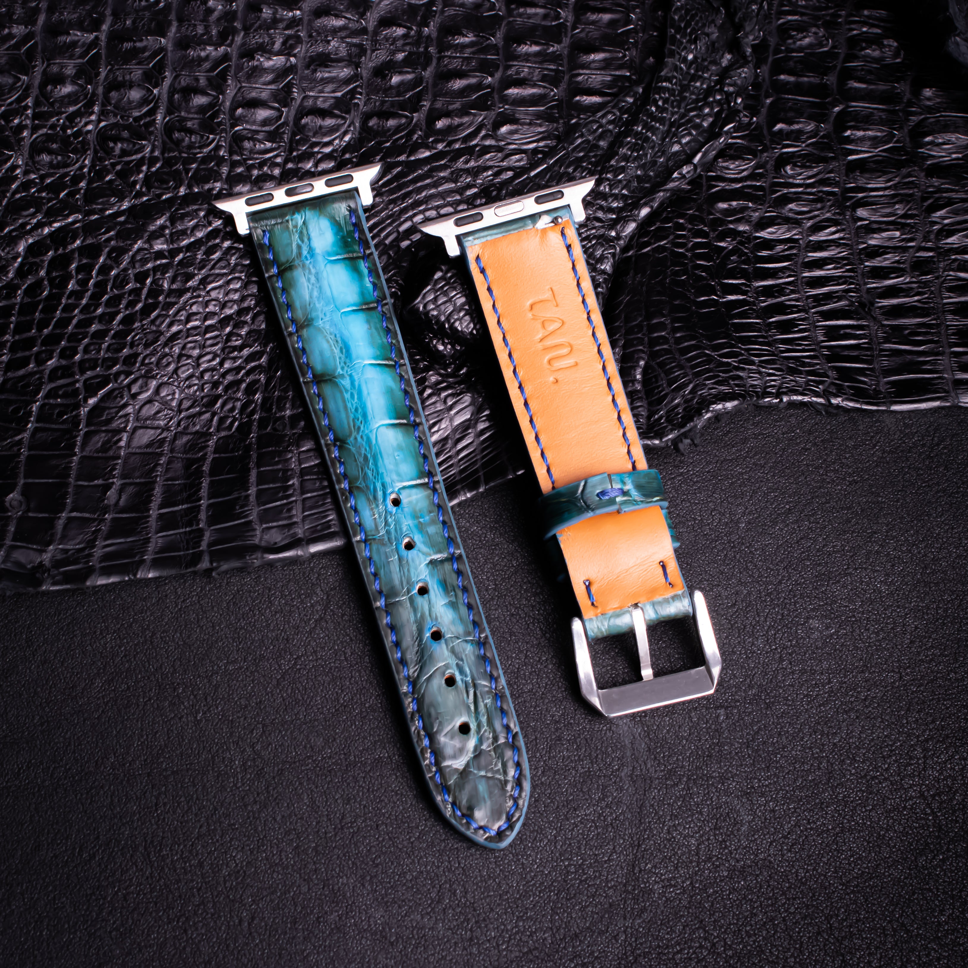 Peacock Patina Alligator Leather Apple Watch Band