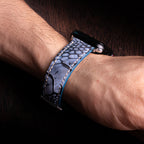 Slate Blue Matte Ostrich Leg Leather Apple Watch Band (Scaled)