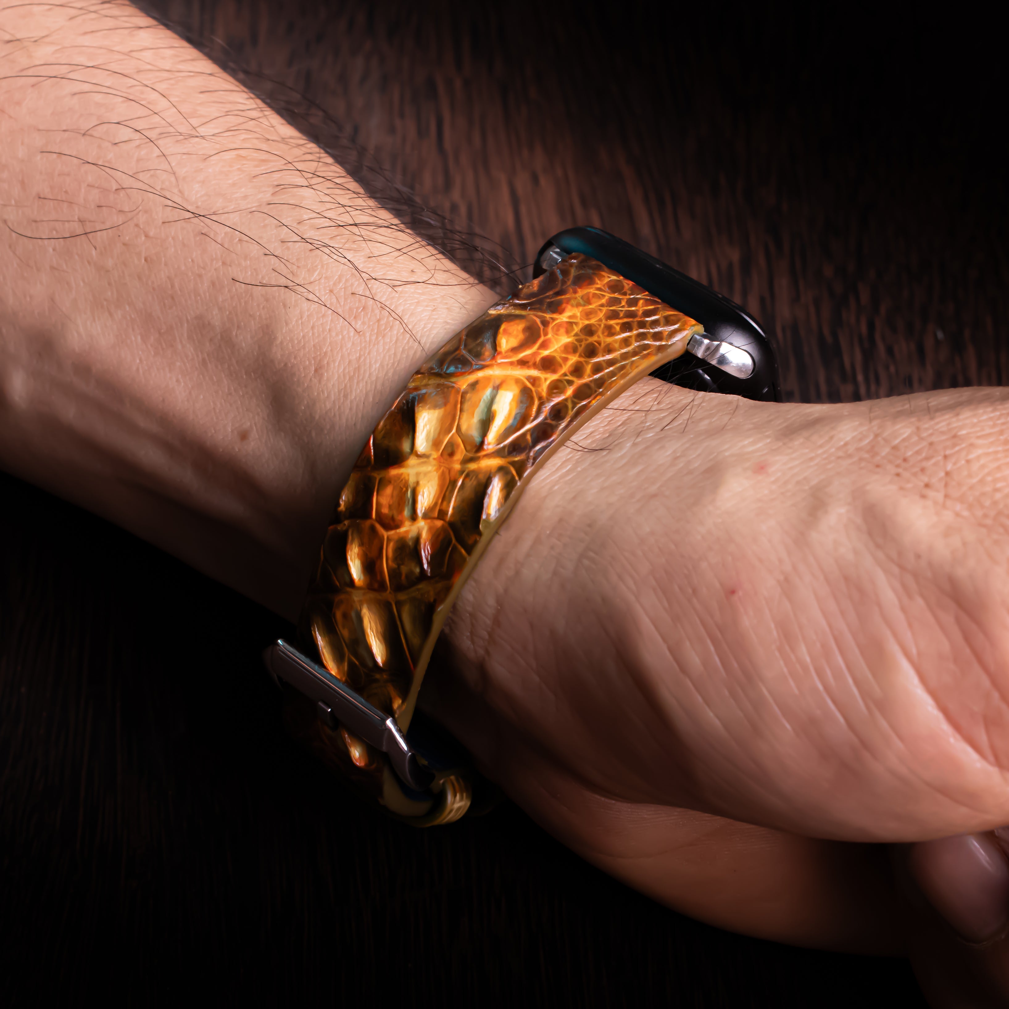 Whiskey Alligator Hornback Apple Watch Band