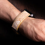 Sand Matte Ostrich Leg Leather Apple Watch Band (Scaled)
