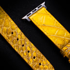 Dijon Yellow Alligator Leather Apple Watch Band (Belly)