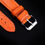 Tangerine Glossy Ostrich Leg Leather Apple Watch Band