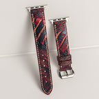 Crimson Eclipse Matte Ostrich Leg Leather Apple Watch Band (Scaled)