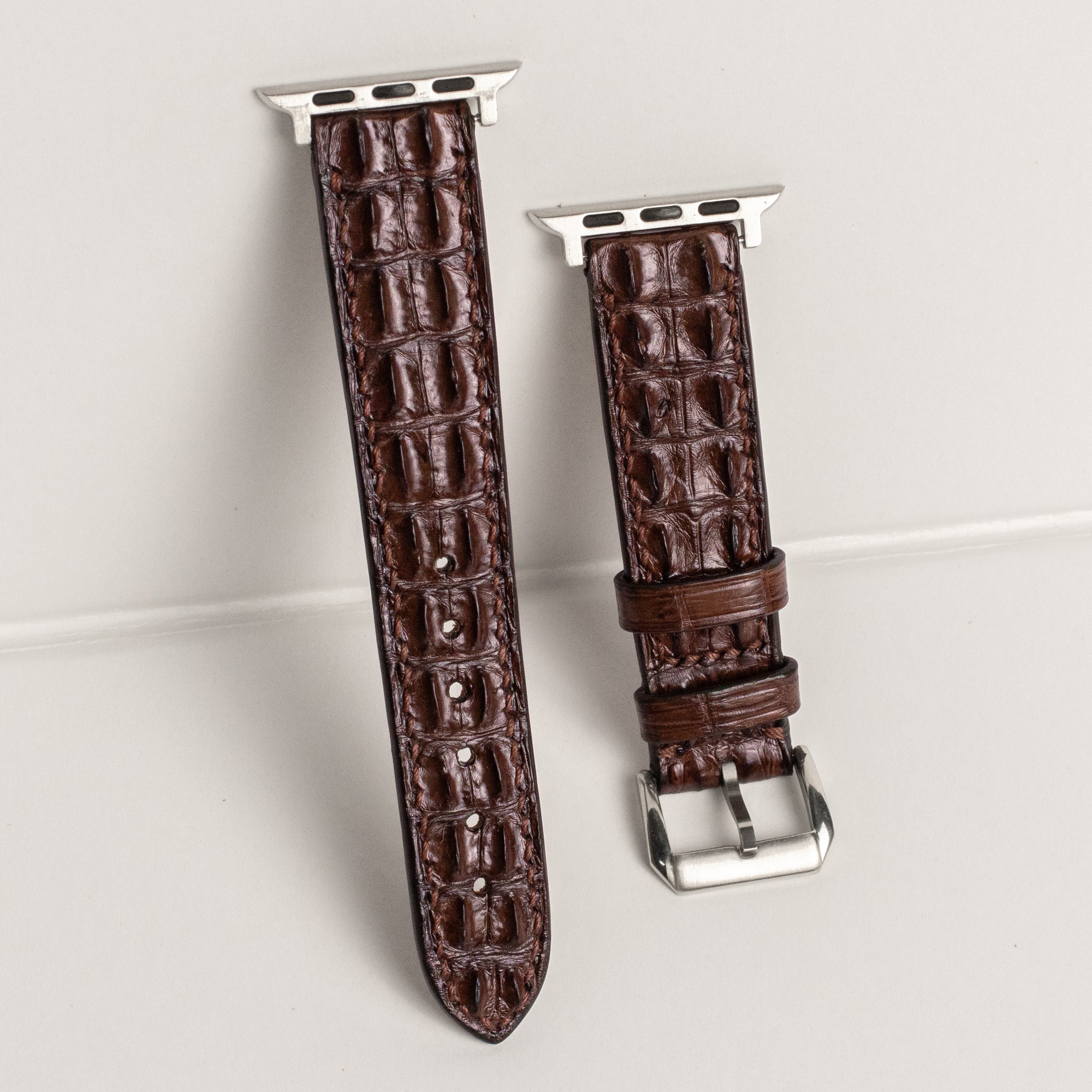 Brown Double Hornback Alligator Apple Watch Band