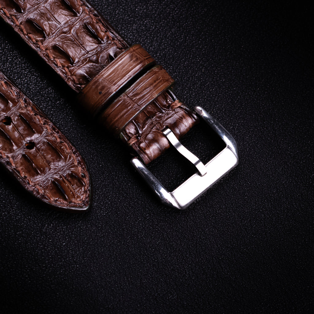 Brown Double Hornback Alligator Apple Watch Band