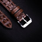 Brown Double Hornback Alligator Apple Watch Band