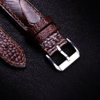 Espresso Glossy Ostrich Leg Leather Apple Watch Band (Scaled)