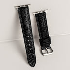 Black Glossy Ostrich Leg Leather Apple Watch Band