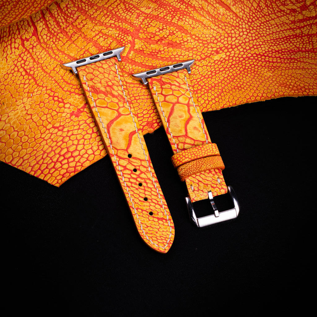 Phoenix Matte Ostrich Leg Leather Apple Watch Band (Scaled)