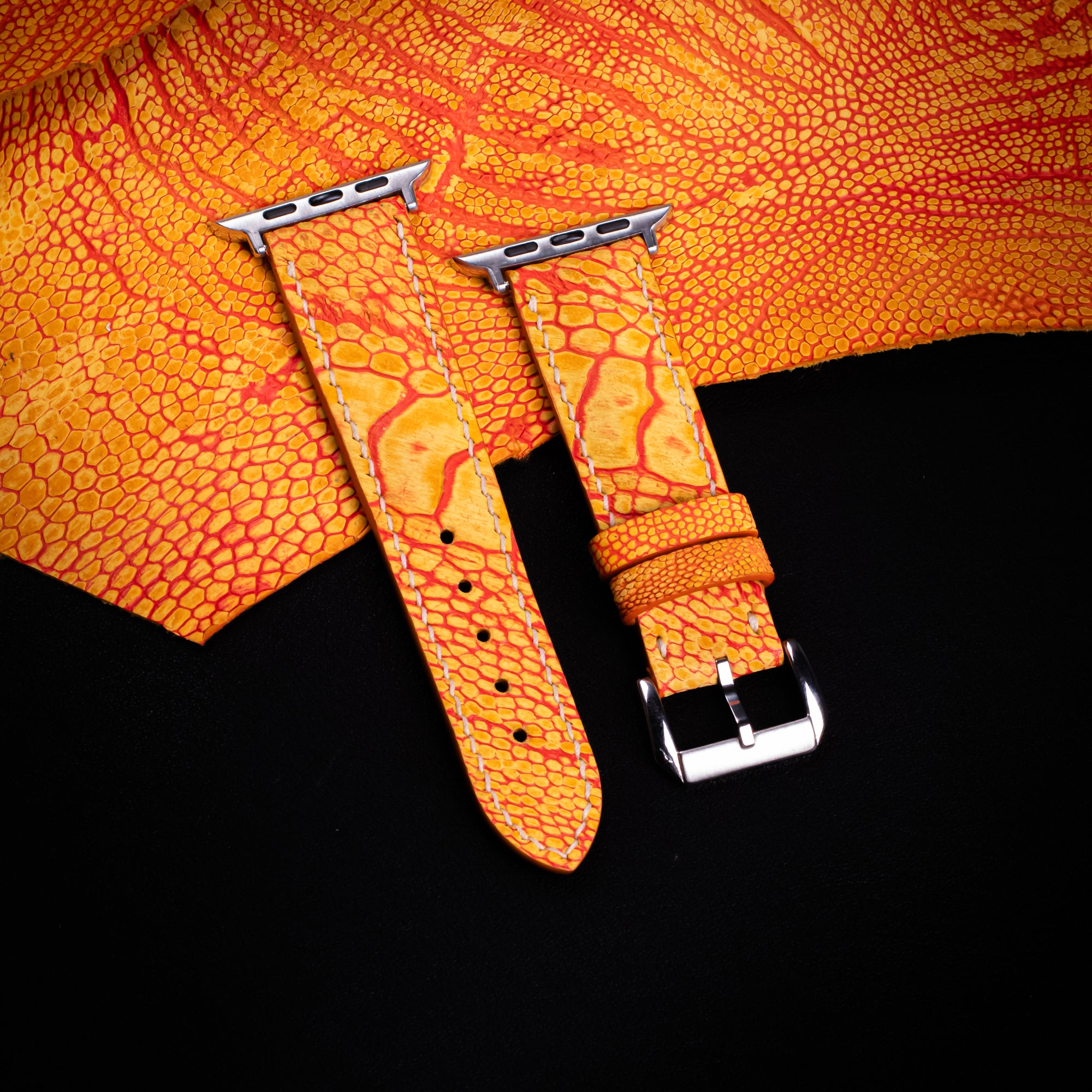 Phoenix Matte Ostrich Leg Leather Apple Watch Band (Scaled)