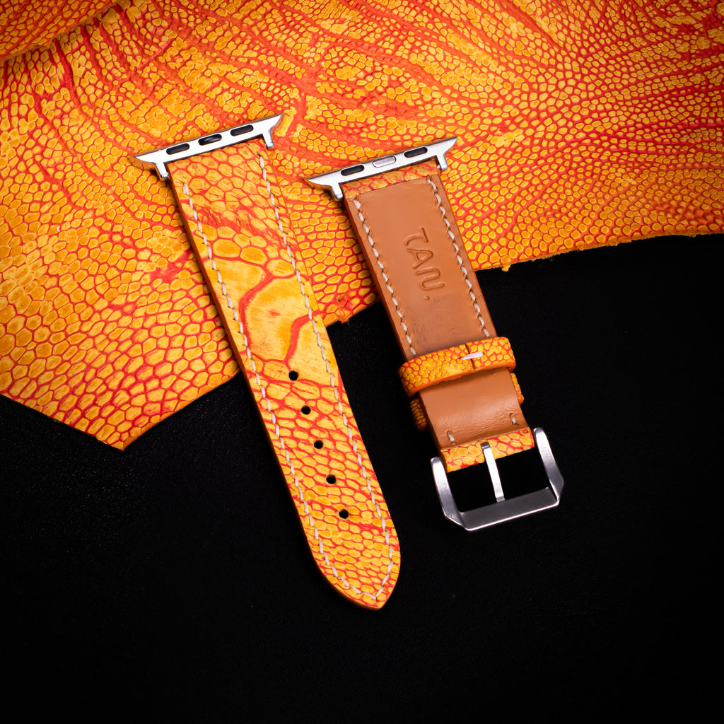 Phoenix Matte Ostrich Leg Leather Apple Watch Band (Scaled)