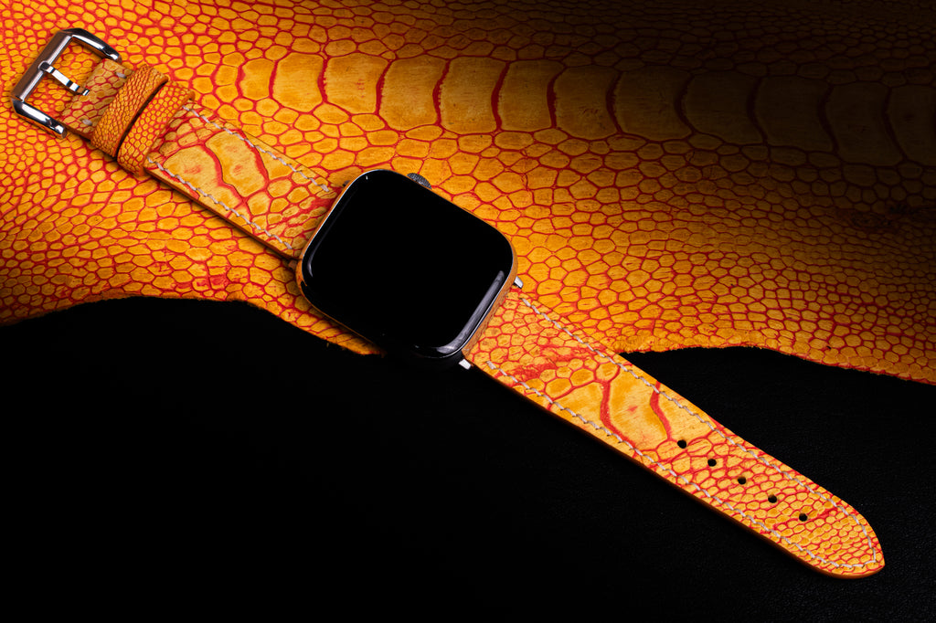 Phoenix Matte Ostrich Leg Leather Apple Watch Band (Scaled)
