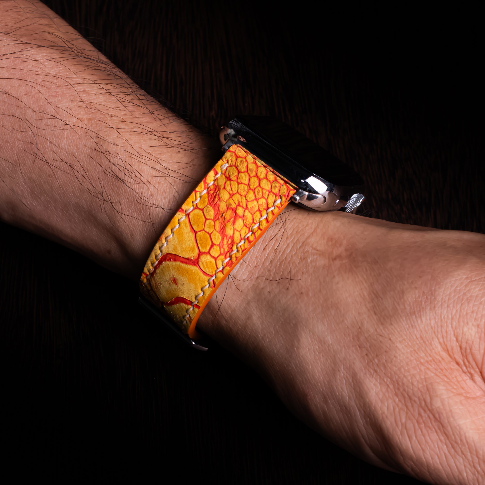 Phoenix Matte Ostrich Leg Leather Apple Watch Band (Scaled)