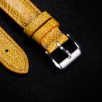 Citrine Yellow Glossy Ostrich Leg Leather Apple Watch Band