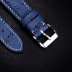 Sapphire Matte Full-Quill Ostrich Leather Apple Watch Band