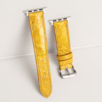 Canary Yellow Glossy Ostrich Leg Leather Apple Watch Band (Scaled)