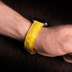 Canary Yellow Glossy Ostrich Leg Leather Apple Watch Band (Scaled)
