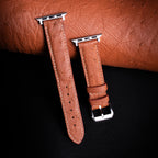 Saddle Brown Matte Full-Quill Ostrich Leather Apple Watch Band