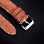 Saddle Brown Matte Full-Quill Ostrich Leather Apple Watch Band