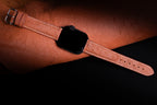 Saddle Brown Matte Full-Quill Ostrich Leather Apple Watch Band