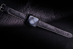 Black Matte Full-Quill Ostrich Leather Apple Watch Band
