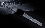 Pine Grey Glossy Ostrich Leg Leather Apple Watch Band (Scaled)