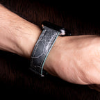 Pine Grey Glossy Ostrich Leg Leather Apple Watch Band (Scaled)