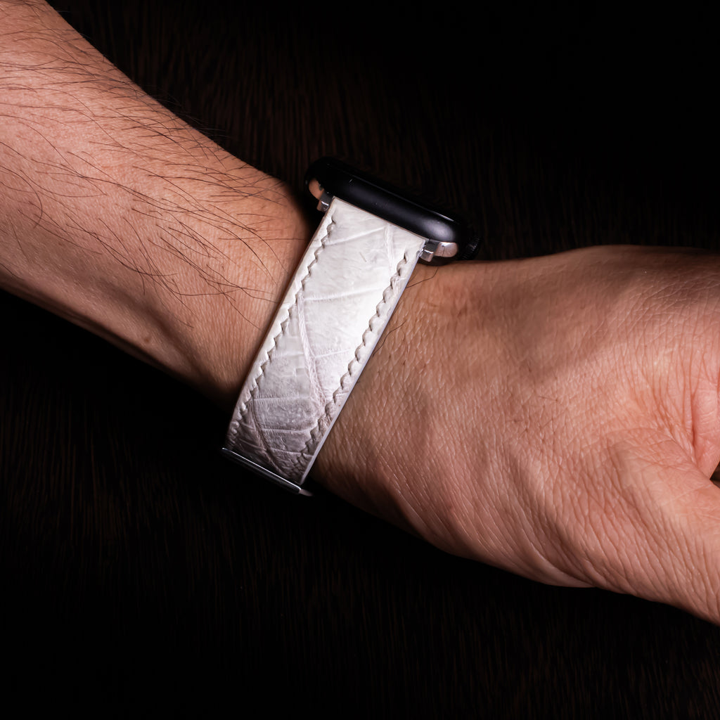 Himalayan Alligator Leather Apple Watch Band (Belly)