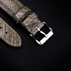 Olive Glossy Ostrich Leg Leather Apple Watch Band