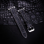 Black Alligator Leather Apple Watch Band