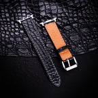 Black Alligator Leather Apple Watch Band