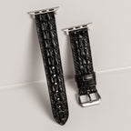 Black Double Hornback Alligator Apple Watch Band