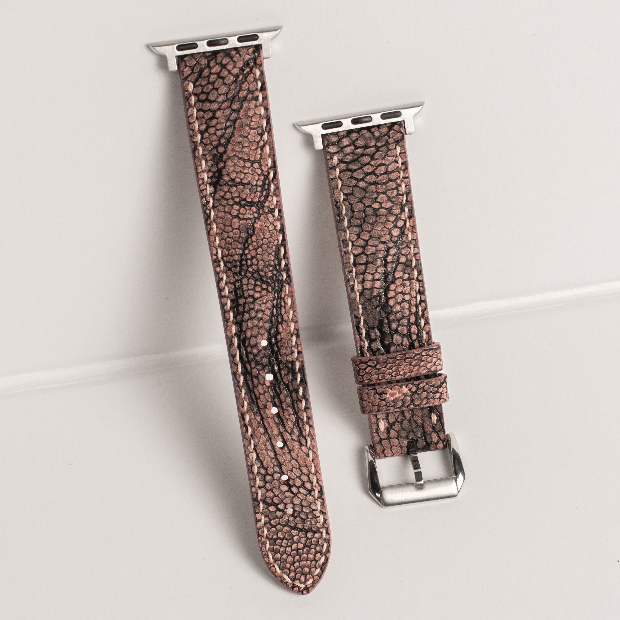 Rose Taupe Matte Ostrich Leather Apple Watch Band