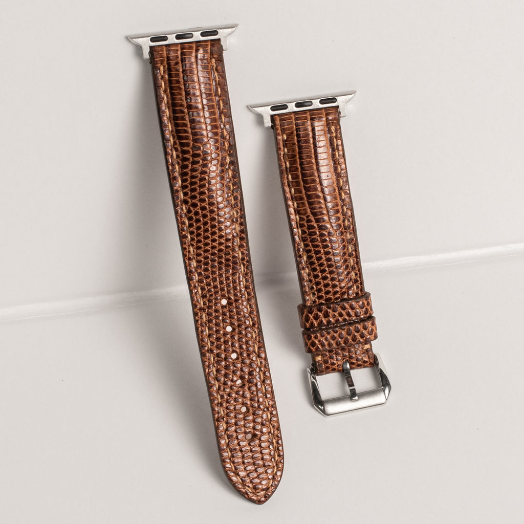 Dark Brown Lizard Leather Apple Watch Band