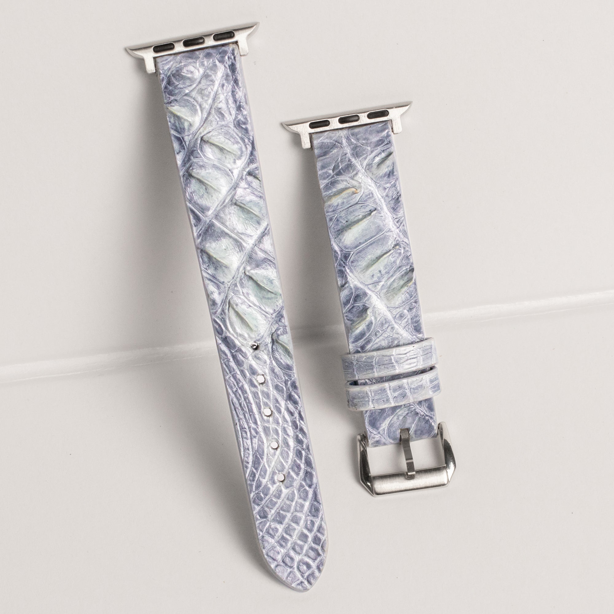 Glacier Blue Alligator Hornback Apple Watch Band