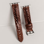 Dark Brown Horned Alligator Leg Apple Watch Band