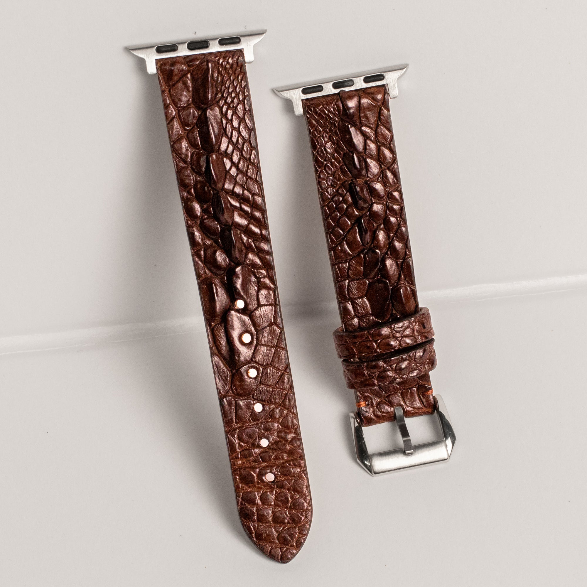 Dark Brown Horned Alligator Leg Apple Watch Band