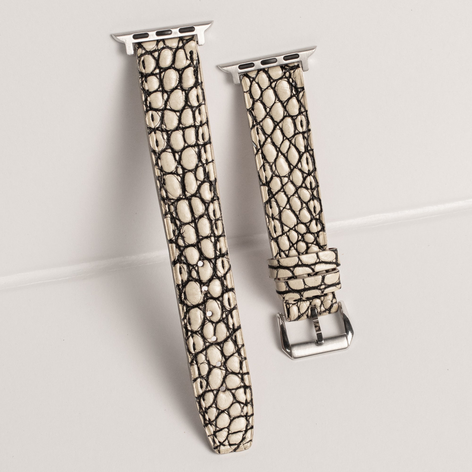 Ivory Alligator Leather Apple Watch Band