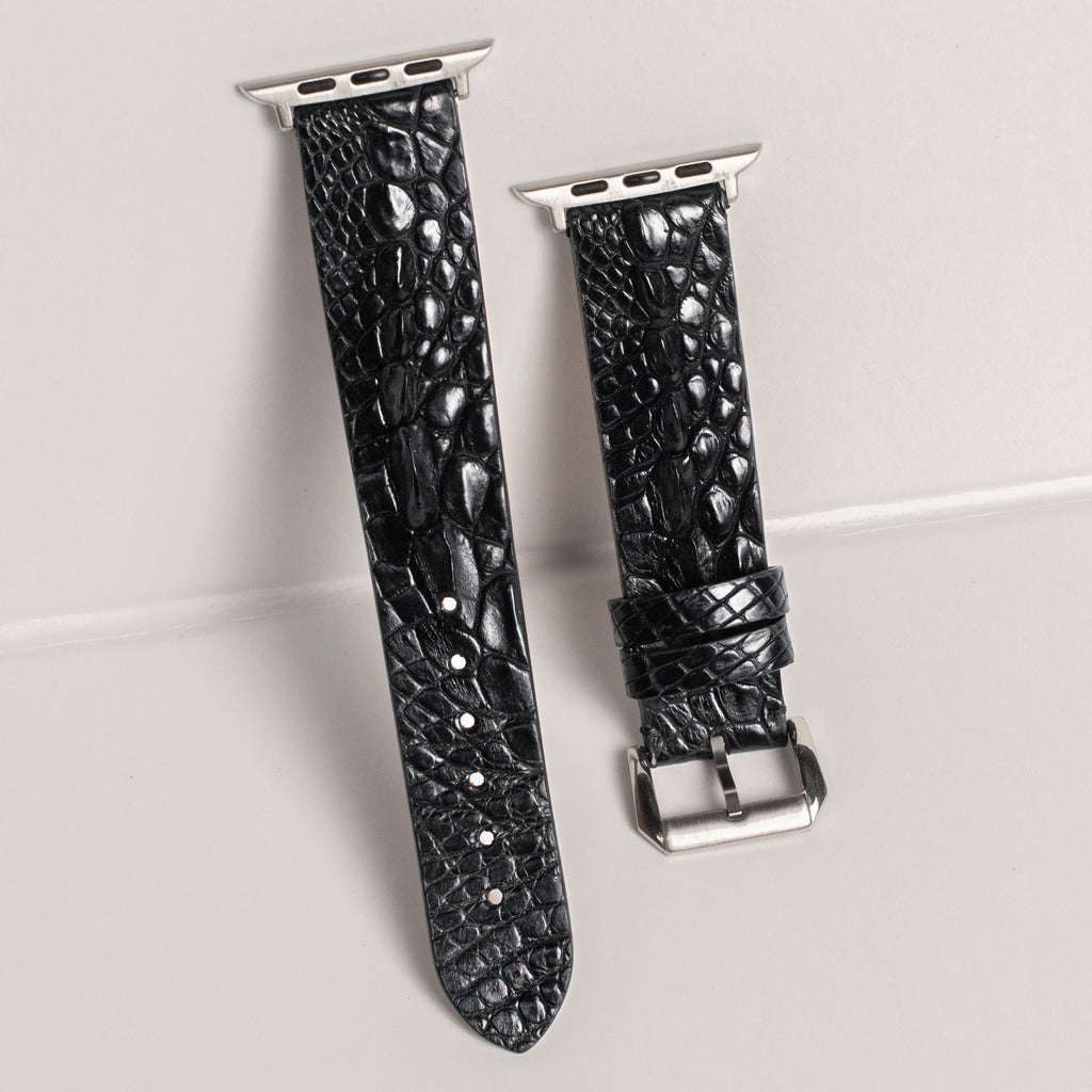 Black Horned Alligator Leg Apple Watch Band