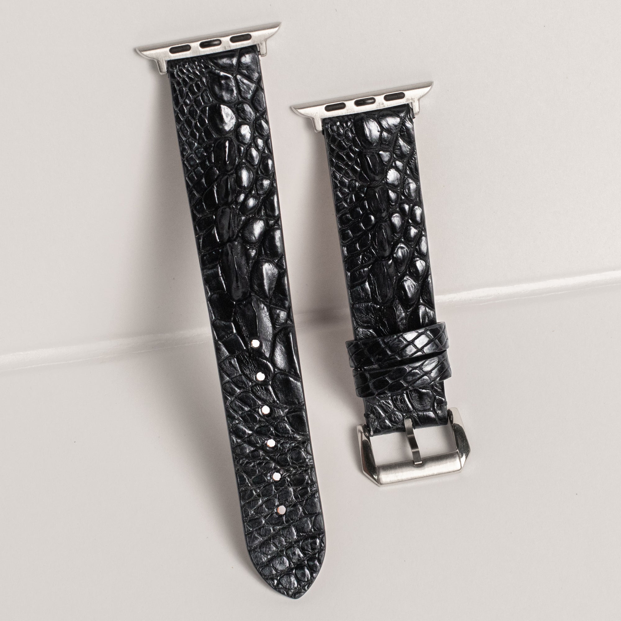 Black Horned Alligator Leg Apple Watch Band
