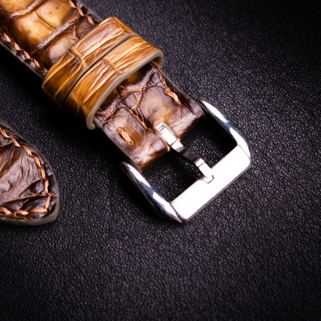 Havana Patina Alligator Leather Apple Watch Band