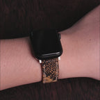 Golden Shadow Matte Ostrich Leg Leather Apple Watch Band (Scaled)