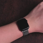 Pine Grey Glossy Ostrich Leg Leather Apple Watch Band (Scaled)