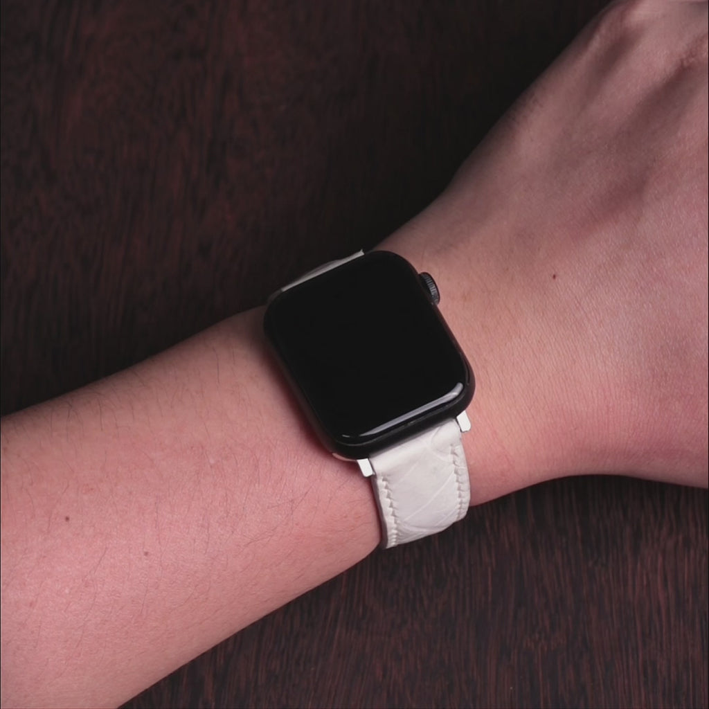 Himalayan Alligator Leather Apple Watch Band (Belly)