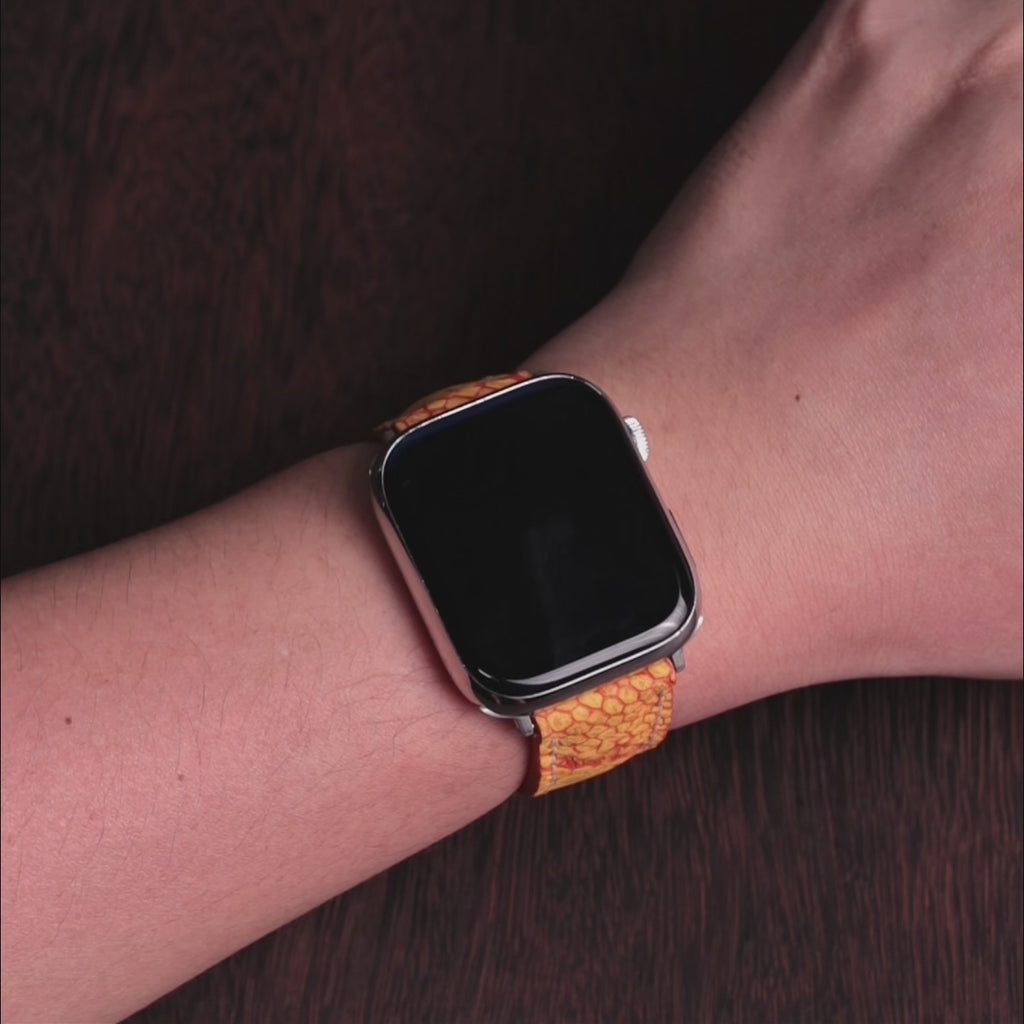 Phoenix Matte Ostrich Leg Leather Apple Watch Band (Scaled)