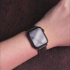 Dark Brown Glossy Ostrich Leg Leather Apple Watch Band (Scaled)