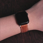 Tangerine Lizard Leather Apple Watch Band