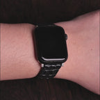 Black Double Hornback Alligator Apple Watch Band