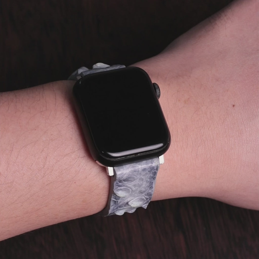 Glacier Blue Alligator Hornback Apple Watch Band