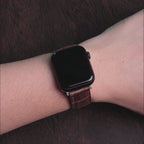 Chocolate Brown Alligator Leather Apple Watch Band (Belly)